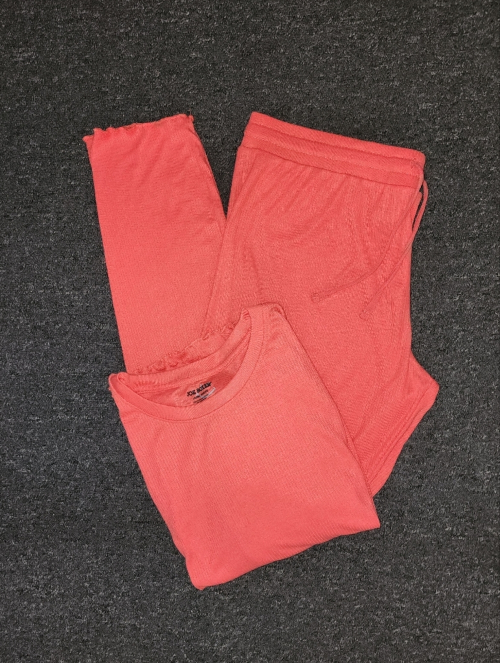 Joe Boxer Ribbed Pajama Set Coral Size L - Picture 4 of 12